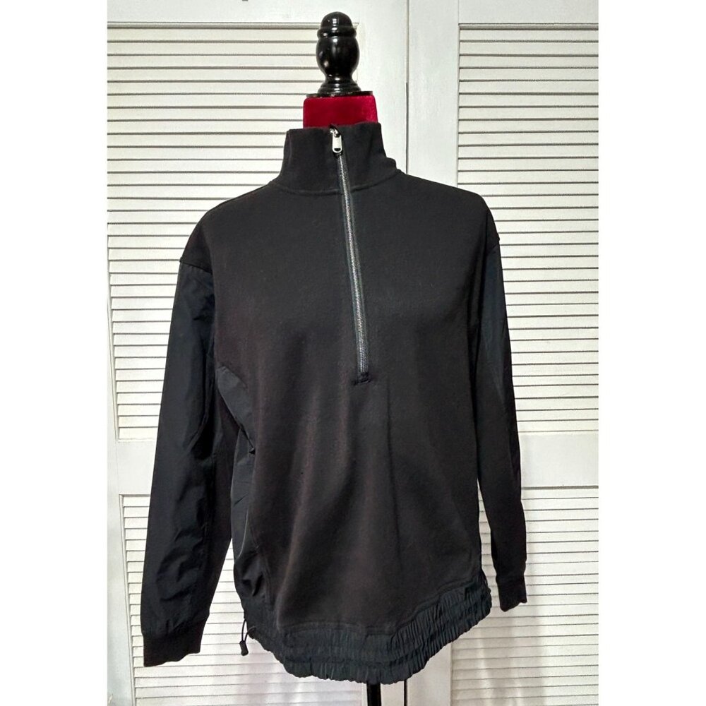 Athleta Women's Black Triumph Hybrid Half Zip Sweatshirt Size Small 3149